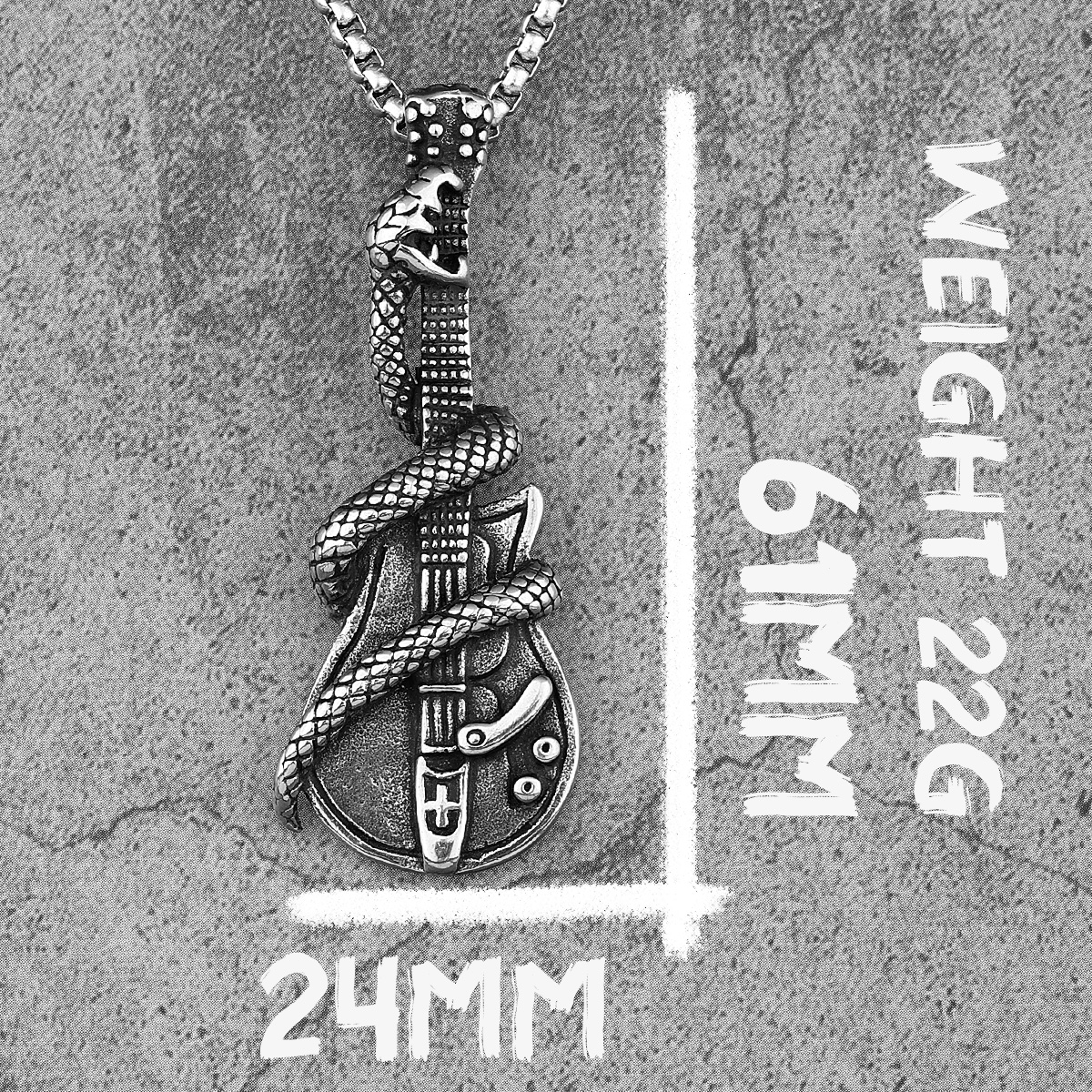 Viper guitarra Heavy Metal Rock acero inoxidable hombres mujeres collares colgante cadena Punk joyería creatividad al por mayor