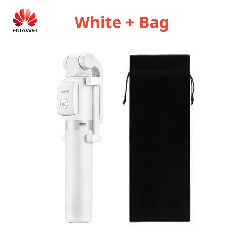 HUAWEI AF15 Bluetooth Selfie Stick Portable Travel Tripod Wireless Control Monopod Handheld for iOS iOS Huawei Xiaomi Phone: White With Bag