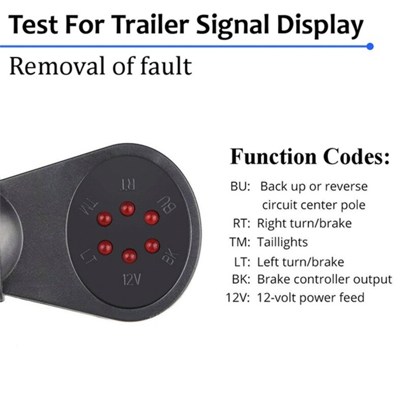 1PC 7Pin 12V RV Trailer Boat Socket Circuit Light Plug Tester Socket LED Adapter