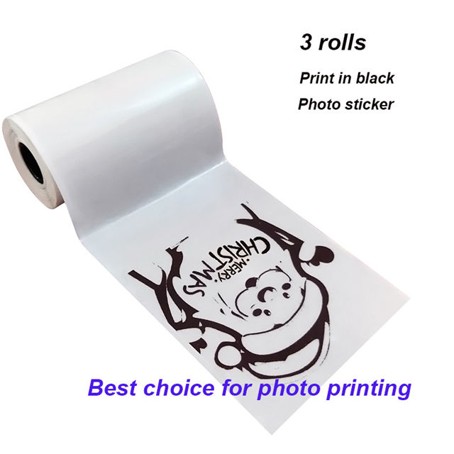 Papier auto-adhésif thermique 57mm, papiers d'étiquettes imprimables pour imprimante de poche M02/M02S/M02Pro, papier Photo autocollant pour iphone: Transparent StickerA