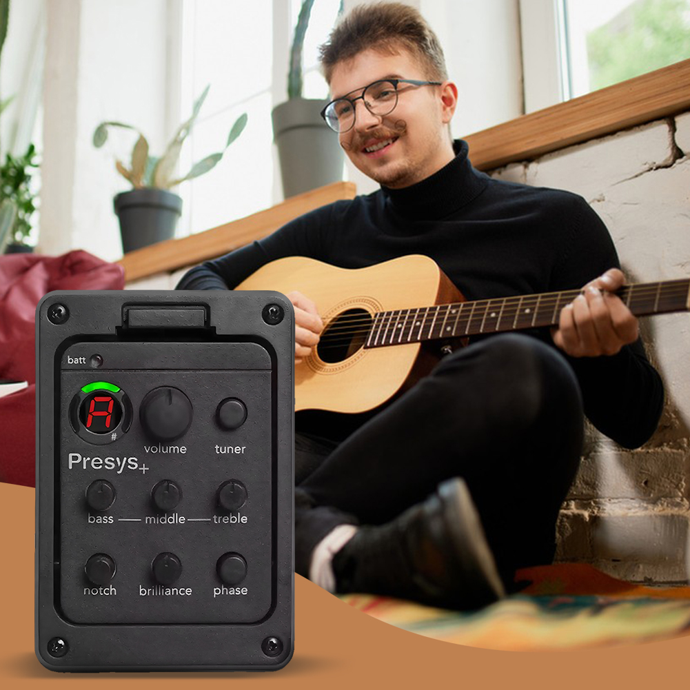 201 Klassieke Akoestische Gitaar EQ Tuner Piezo Pickup Onboard Voorversterker Systeem 4-Band Equalizer Onboard Voorversterkers voor Fishman Presys +