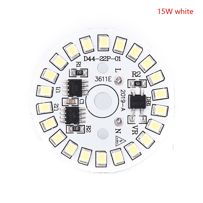 220V LED Bulb Patch Lamp SMD Plate Circular Module Light Source Plate For Bulb Light: 15w white