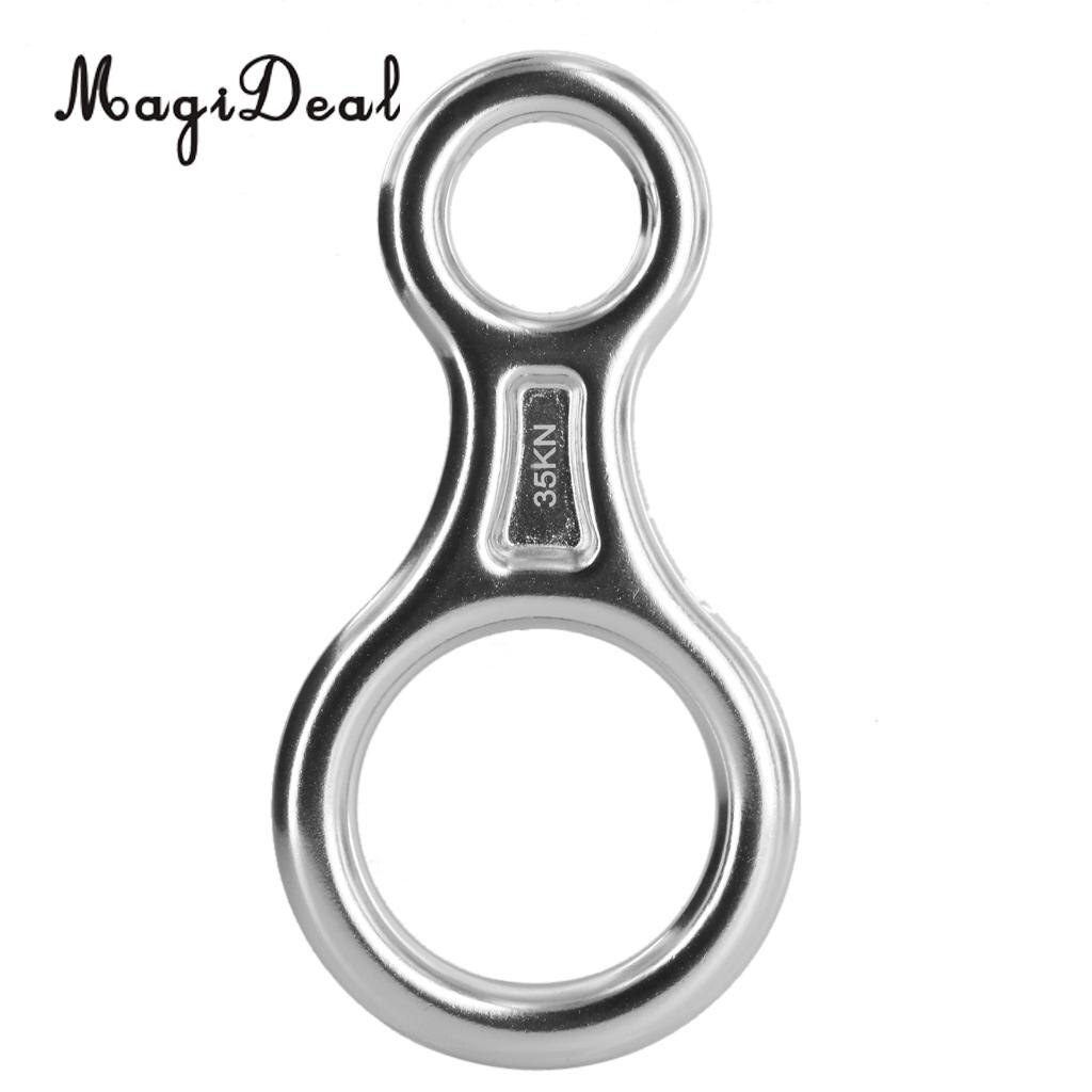 MagiDeal Figure 8 Mountaineering Climbing Rappelling Ring Belay Device 35KN for Tree Climbing Caving Camping Travell Accessory: Silver