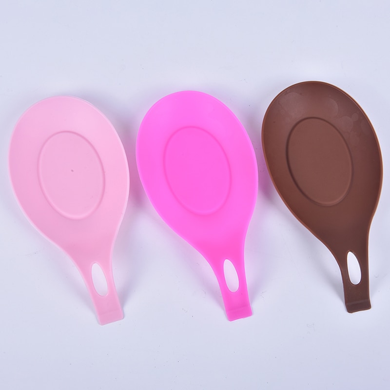 1pc dækkeservietter drikke glas coaster bakke ske pad spise måtte grydelapper silikone isolering ske hvile varmebestandig