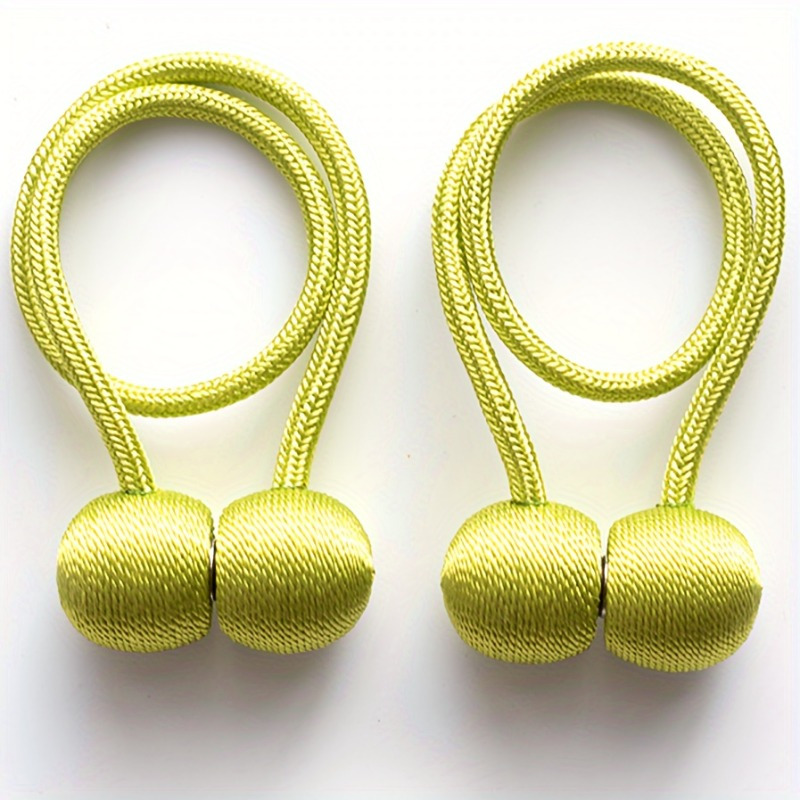 2pcs/pair Magnetic Curtain Tiebacks, Earphone Curtain Holdbacks, Bathroom Shower Curtain Accessories: green