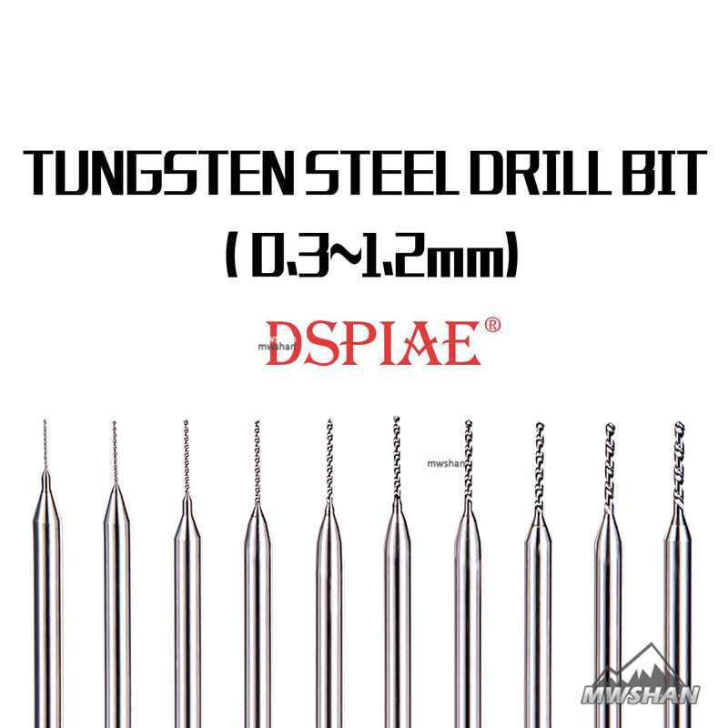 DSPIAE DB-01 Model Tungsten Steel Drill Bit 0.3-1.2MM Craft Tools fine Accessory