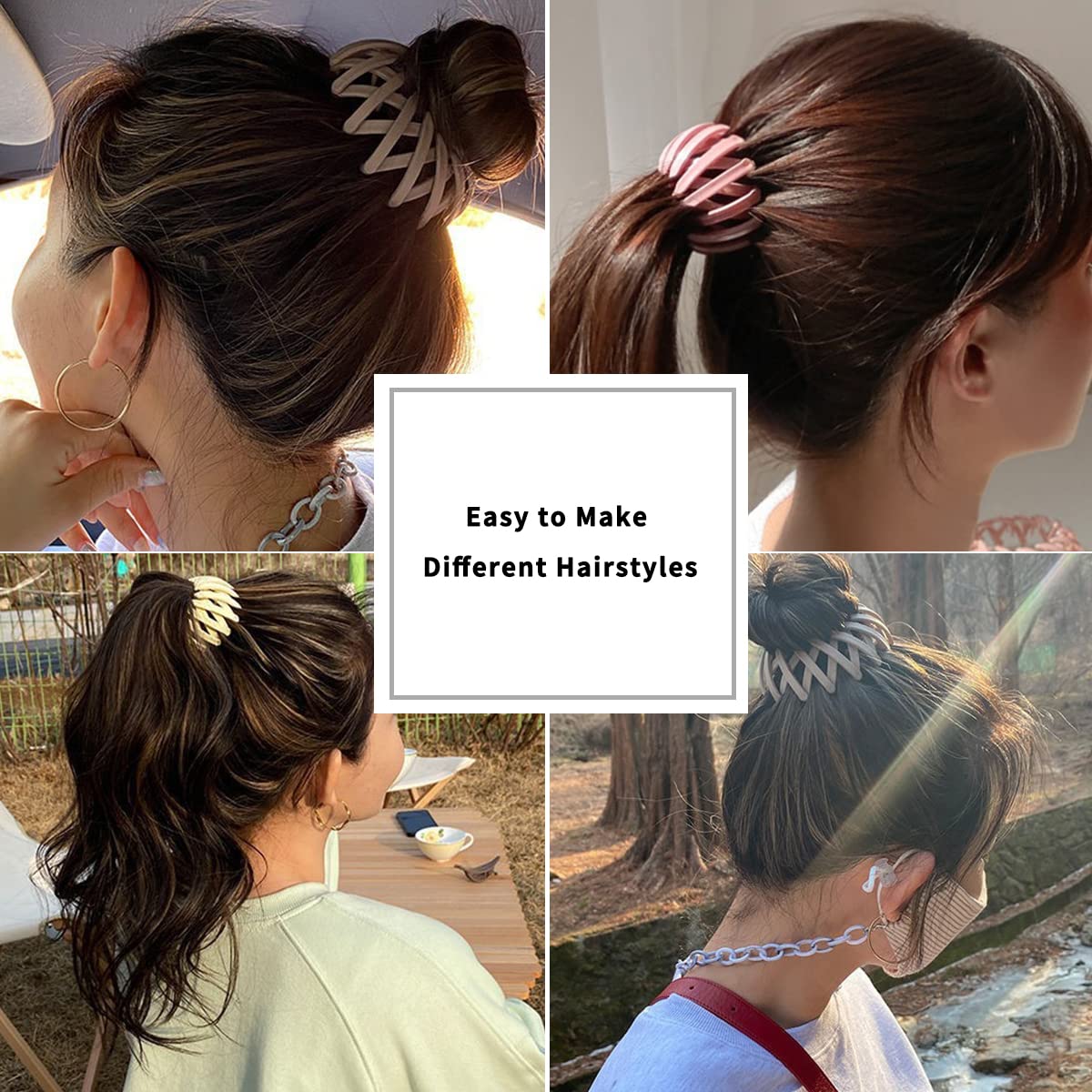 1 Pc/4 Stuks/7 Stuks Mode Vogelnest Haar Clips Voor Vrouwen Matte Haar Klauw Clips paardenstaart Haaraccessoires Voor Vrouwen Meisjes