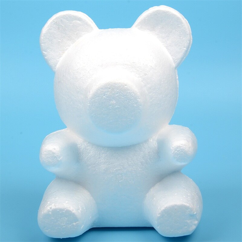 1 stk polystyren styrofoam skum rose bjørn hvit håndverk til gjør-det-selv julefest dekorasjon bryllup år valentinsdag
