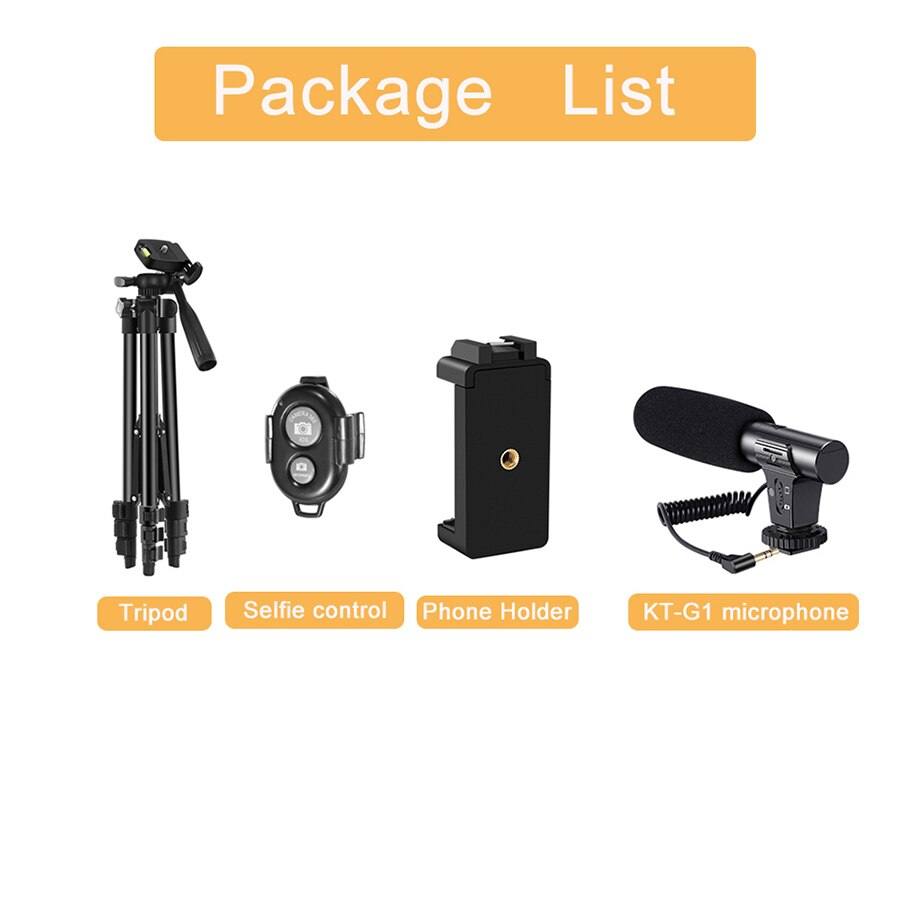 Jumpflash Vlog Shooting Kits Studio Photography Suit Selfie Broadcast With Microphone LED Fill Light Tripod For Digital Camera: B