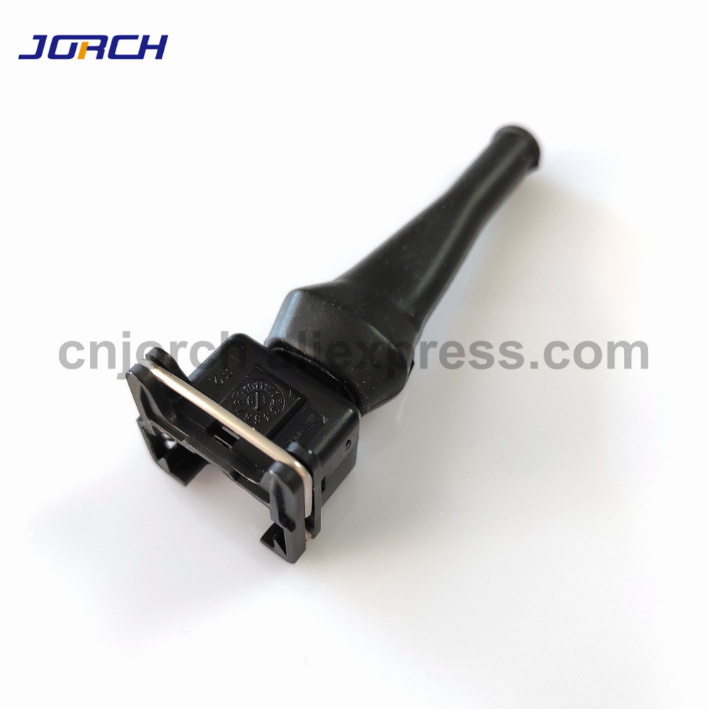 1 Set 2 Pin Amp Tyco Brandstofinjector Connector Waterdicht Junior Power (Mini Timer) plug Met Rubber Boot Voor Auto 'S