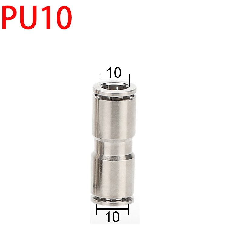 PU PG brass metal pneumatic quick coupling straight through 4 6 8 10 12mm air compressor hose high pressure connector: PU-10