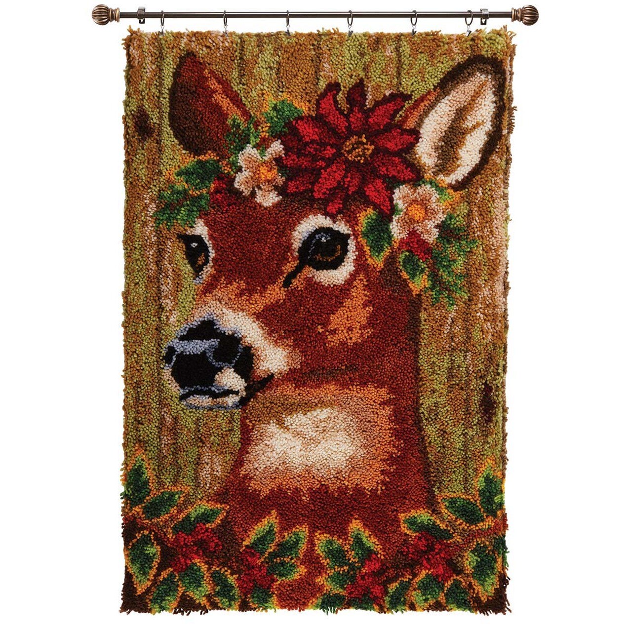 Kit de crochets de verrouillage pour tapis de sol, tapisserie murale suspendue, tapis en toile pré-imprimée avec support antidérapant, pour bricolage, 69x102cm