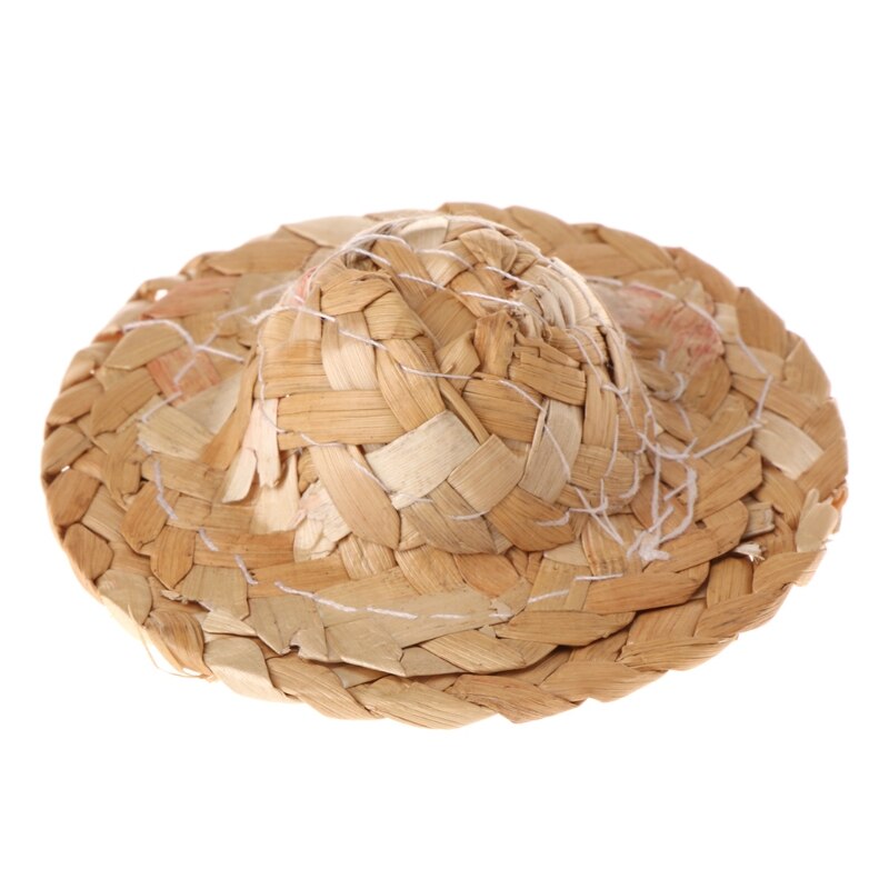 1PC Handmade Straw Woven Hat Adjustable For Parrot Birds Accessories Fashionable