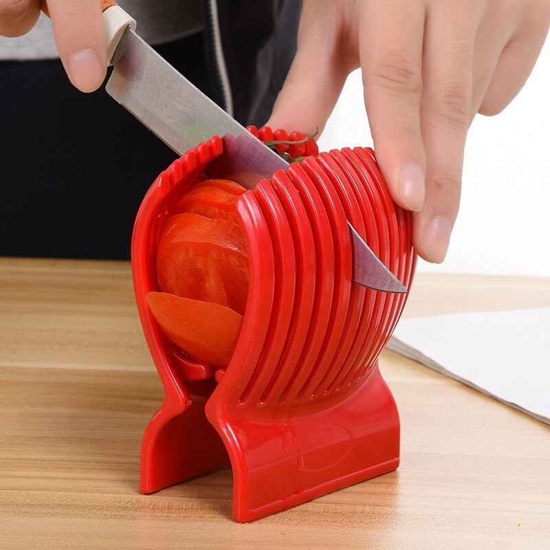 Edelstahl Kartoffel Schneidemaschine Tomaten Cutter Werkzeug Shreadders Zitrone Schneiden Halfter Banane Cutter Kochen Werkzeuge Küche Zubehör: Tomate Cutter 2