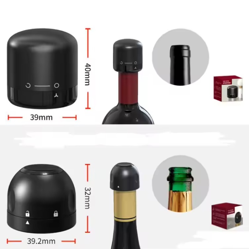 2/1PCS Vacuum Wine Bottle Stopper Reusable Bar Accessories Silicone Sealing Champagne Cork Kitchen Home Brewing & Wine Making: plum