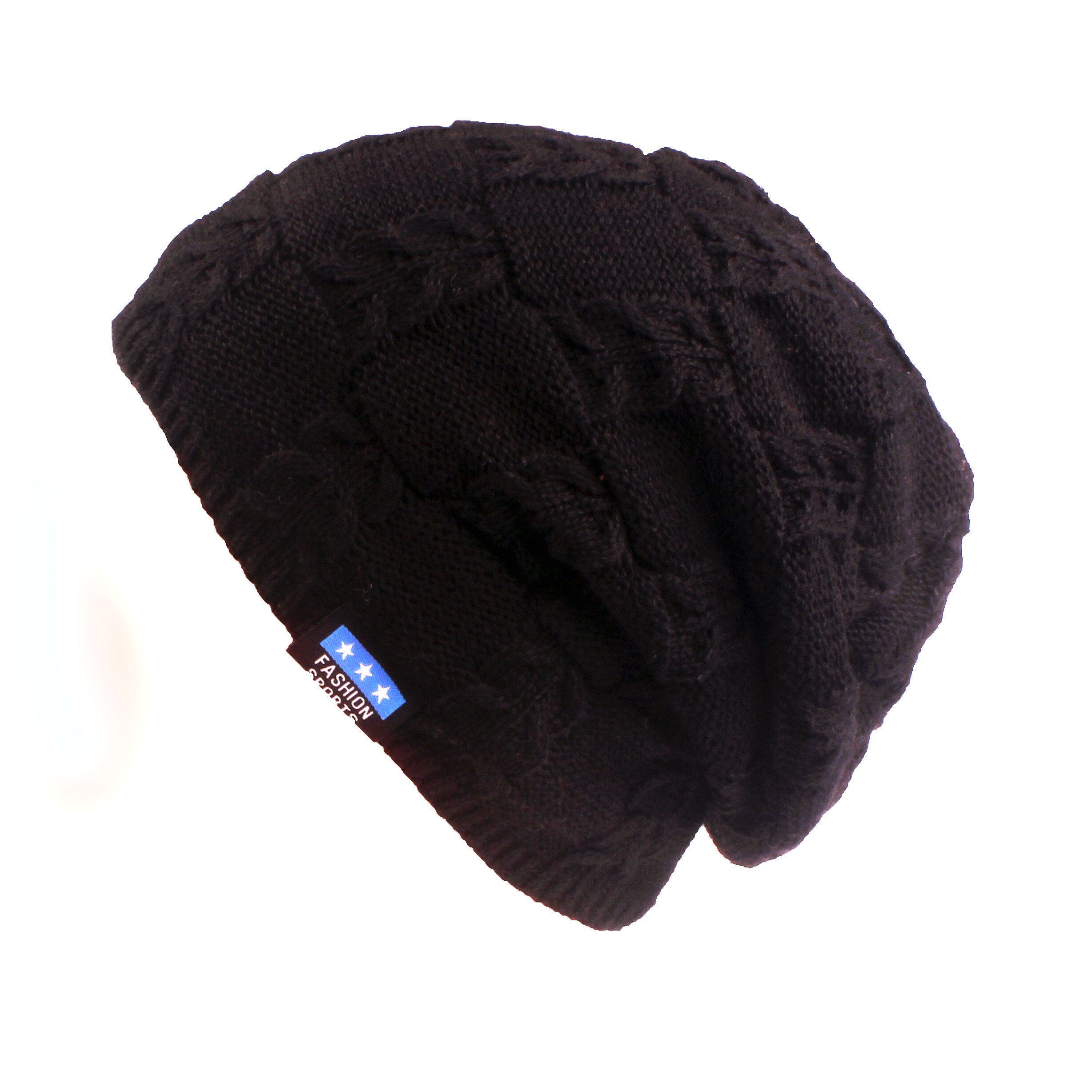 Xthree hommes bonnets hiver Skullies tricoté chapeau écharpe avec doublure laine mâle Gorras Bonnet hiver chapeaux pour hommes bonnets chapeaux: hat black