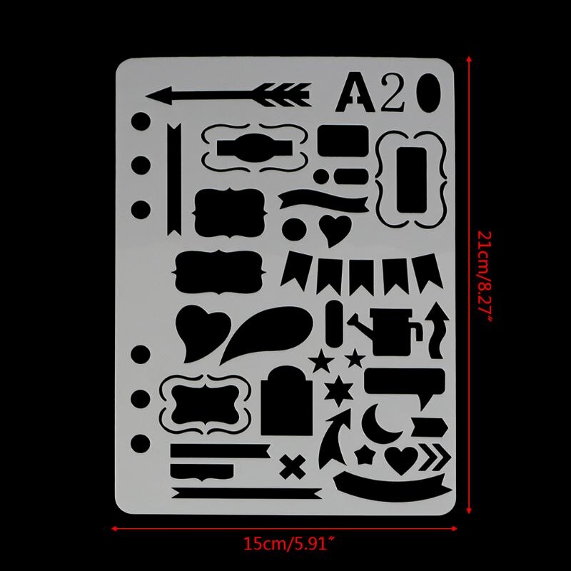 24Pcs Drawing Template Stencils Journal Notebook Diary Scrapbooking A5 DIY Stationery School Office Supplies DXAB