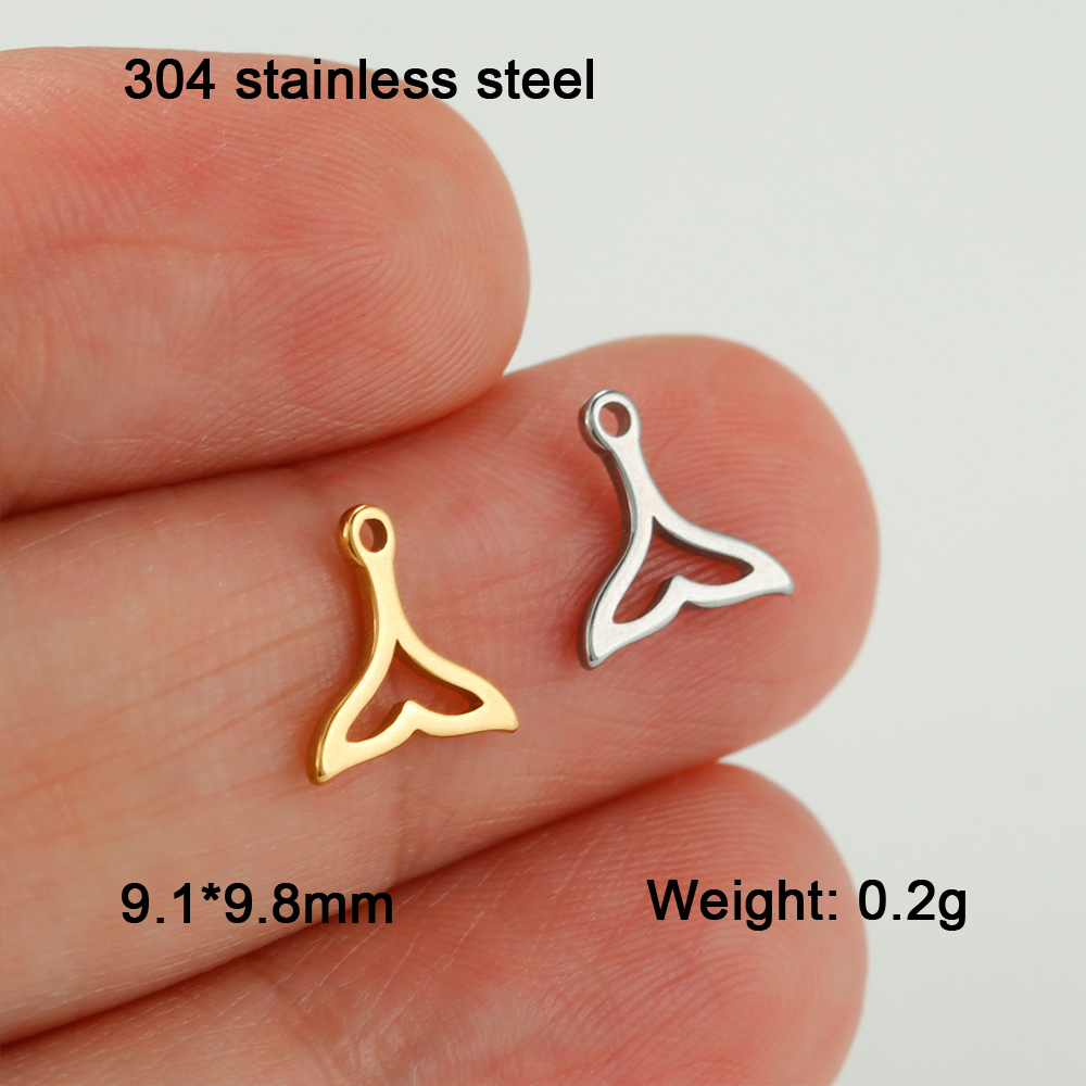 EUEAVAN 5 stks Dier Rvs Charms Kat Vlinder Poot Libel Vissenstaart DIY Hanger Ketting Sieraden Maken Accessoires