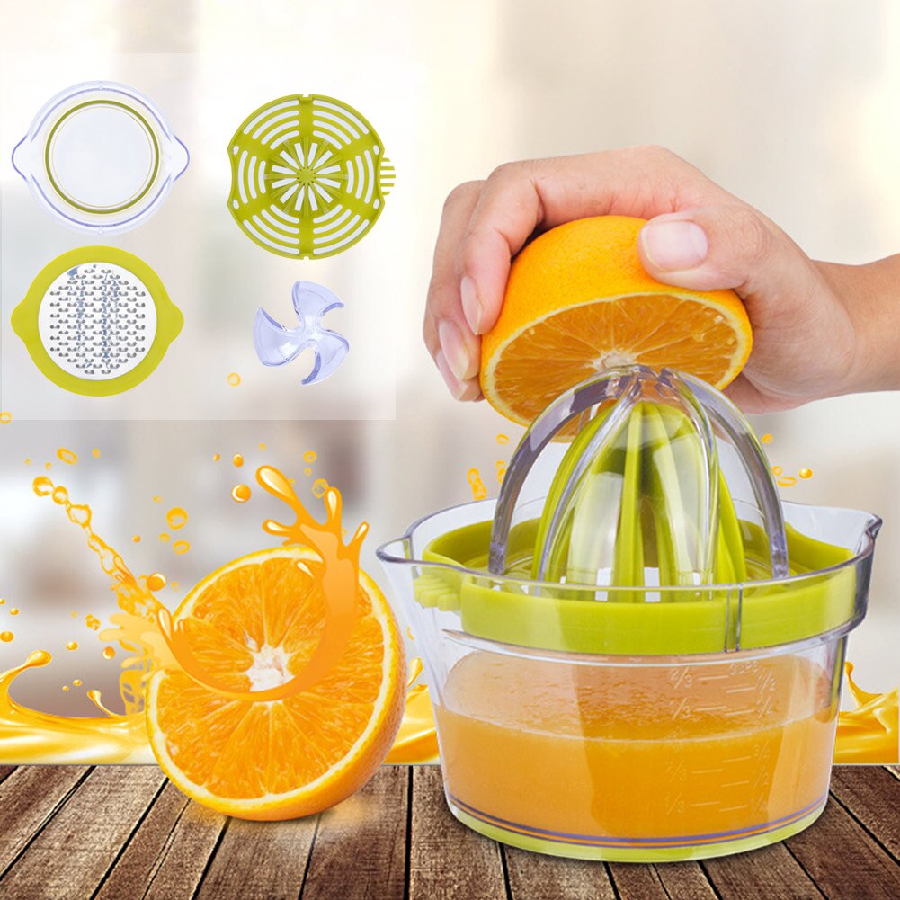 4 In 1 Handmatige Juicer Multifunctionele Citruspers Oranje Citrus Juicer Met-In Maatbeker Groente Fruit Juicer-35: Default Title