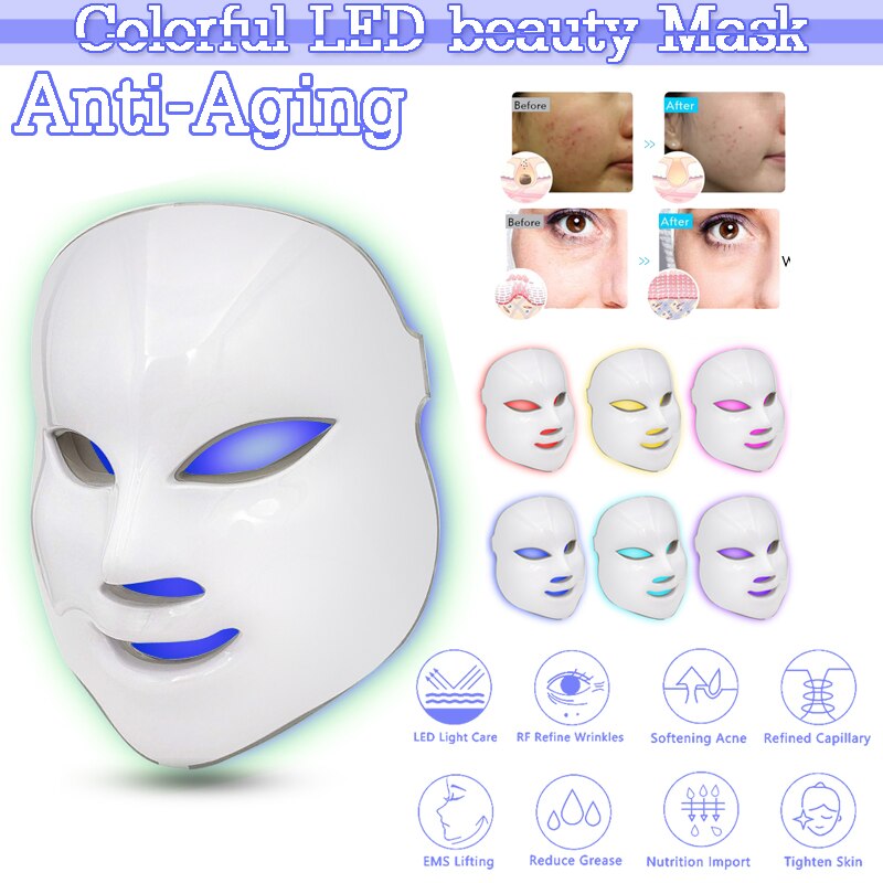 Led Mask for Face Care 7 Colors Light LED Facial M... – Grandado