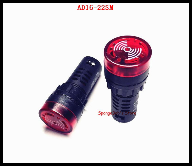 Produktbild von Rote LED Signalleuchte AD16-22SM Mit Blitz Und Summer – AC/DC 12V, 24V Oder 220V Wählbar – Für Überwachung & Alarm, 2 Stück