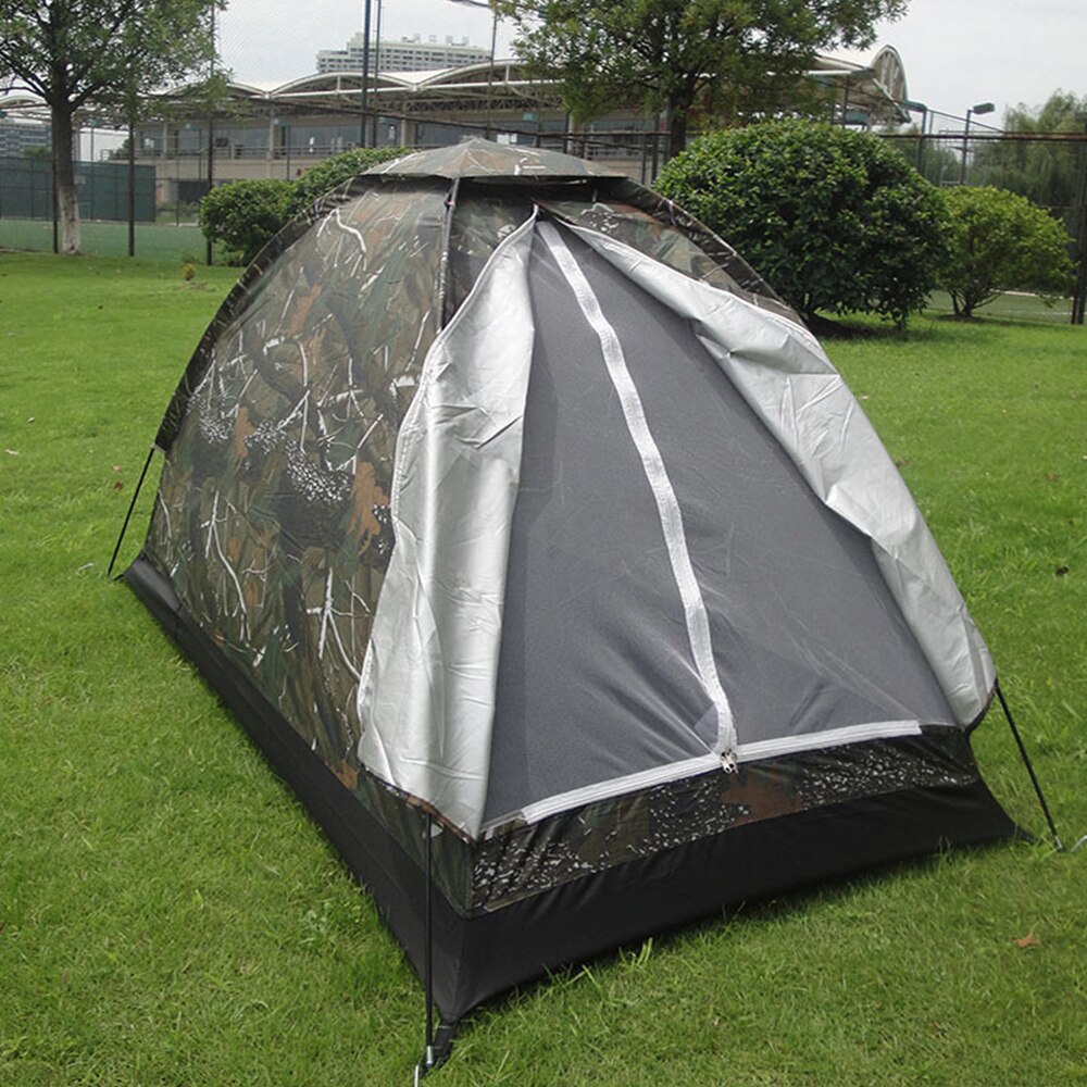 Vandtæt campingtelt digital camouflage pu polyester stof enkeltlagstelt til udendørs rejsevandring 200 x 100 x 100cm x336d