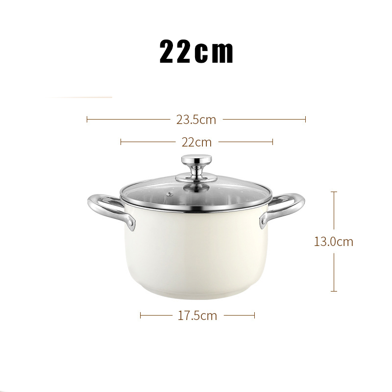 304 rostfria soppgrytor non-stick pannor med lock mjölkgryta induktionshäll gasspis stekpanna wok köksredskap: Röd