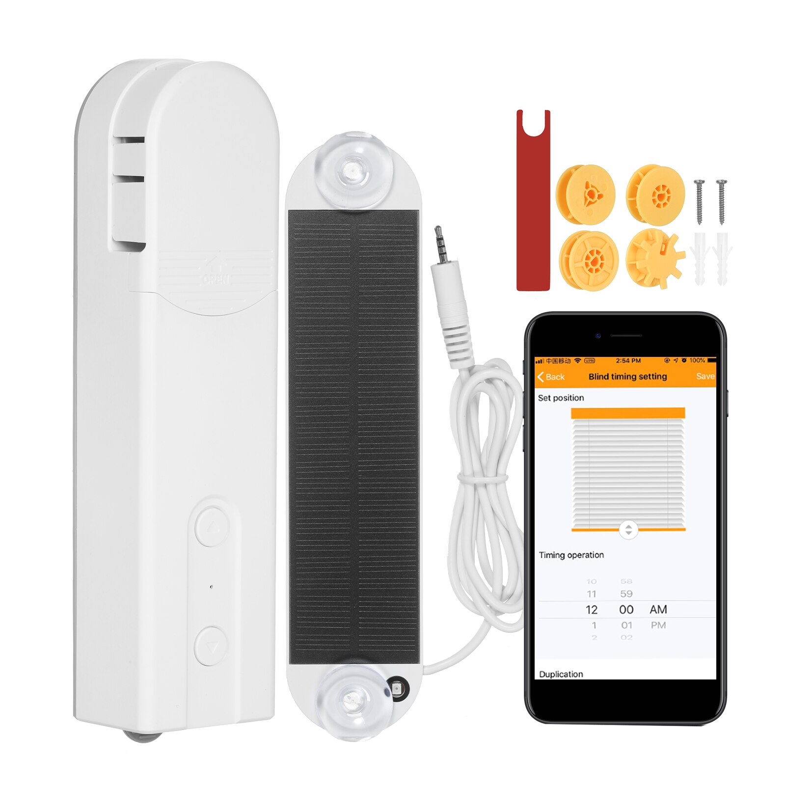 Solar Powered BT Control Smart Blinds Drive Motor Tuya WiFi Motorized Chain Roller Voice Control Work With Alexa Google Home