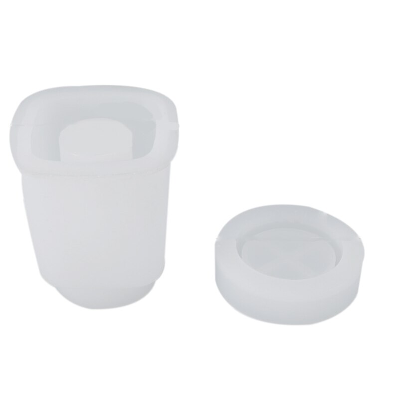 Diy krystal epoxy form flaske opbevaring flaske opbevaring forseglet krukke med låg opbevaring silikone form: Høj kasseformet