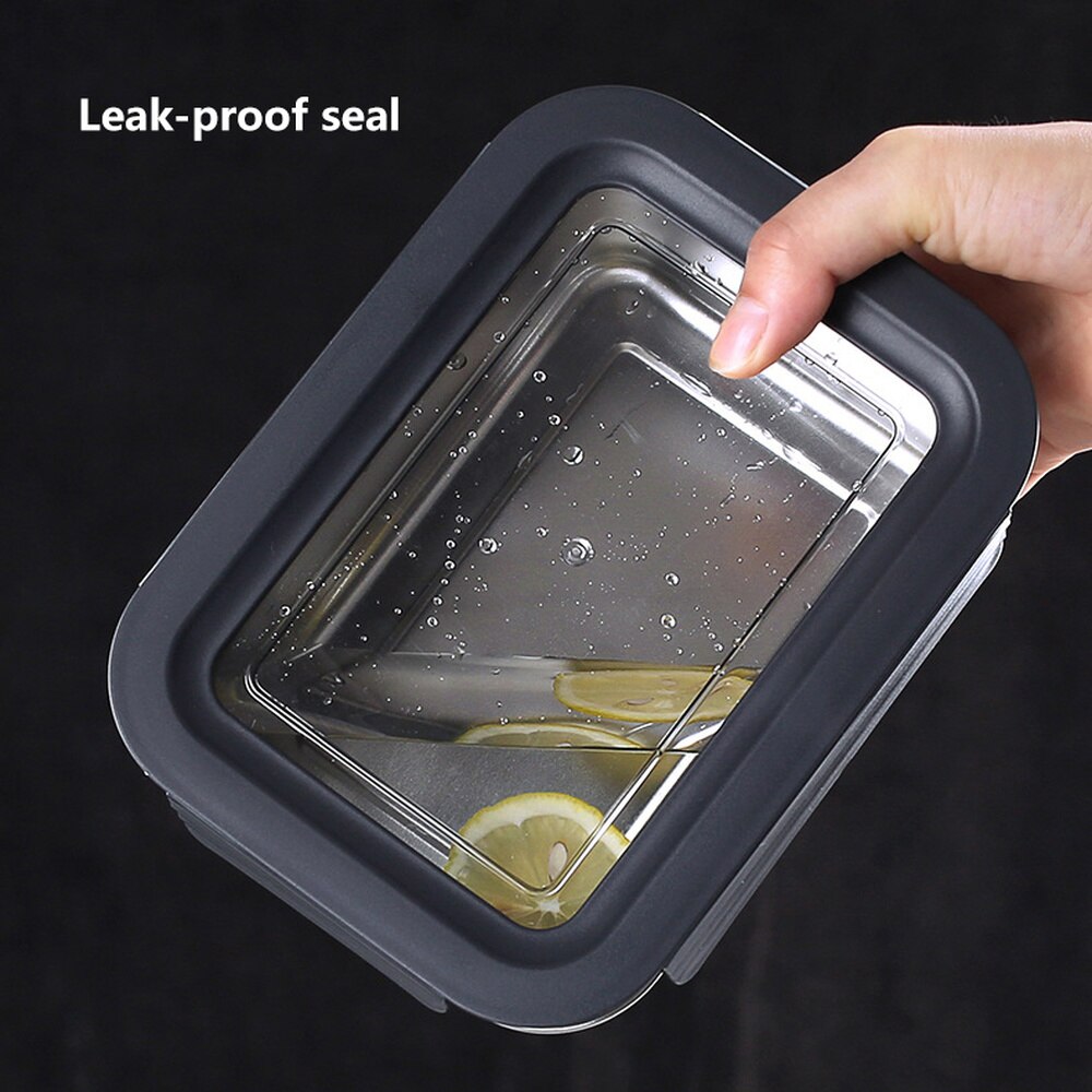 Refrigerator Food Container Set 304 Stainless Steel Meat Freezing Storage Containers with Lids Kitchen Keep Fresh Airtight