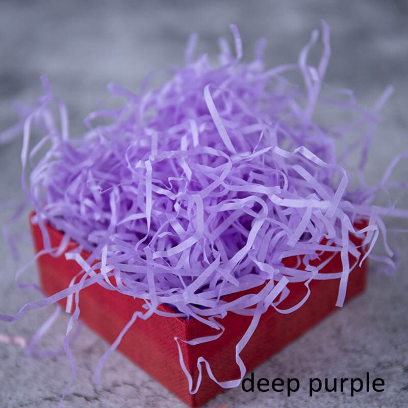 1 Bag Kleurrijke Golfsnit Papier Shred Raffia Geschenkdoos Filler Papiersnippers 20G Bruiloft Verpakking Party Accessoires: deep purple