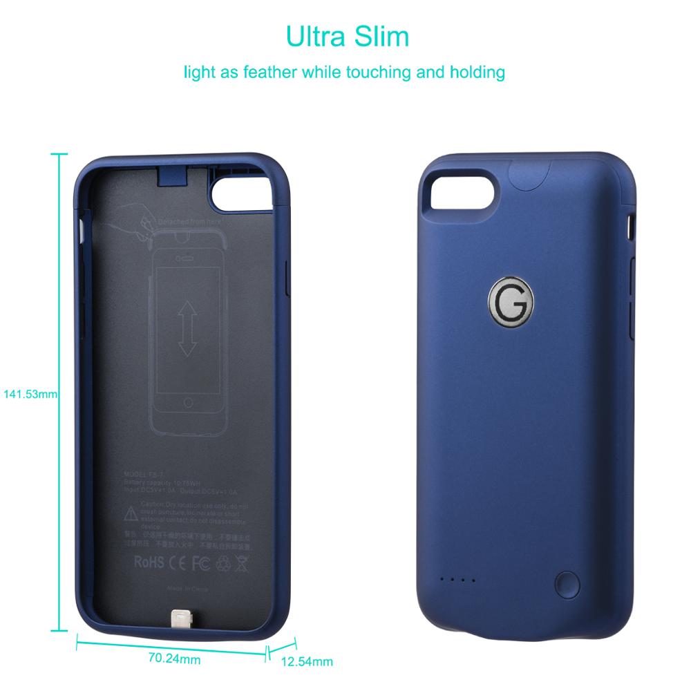 For iPhone 7/8 7P/8plus Battery Charger Case External Power Bank Charging Cover smooth surface for i Phone 7 8 Battery Case