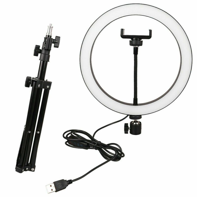 Fill Light Tripod LED Ring Lamp Mobile Phone Holder Kit Selfie Photography Beauty Lamp