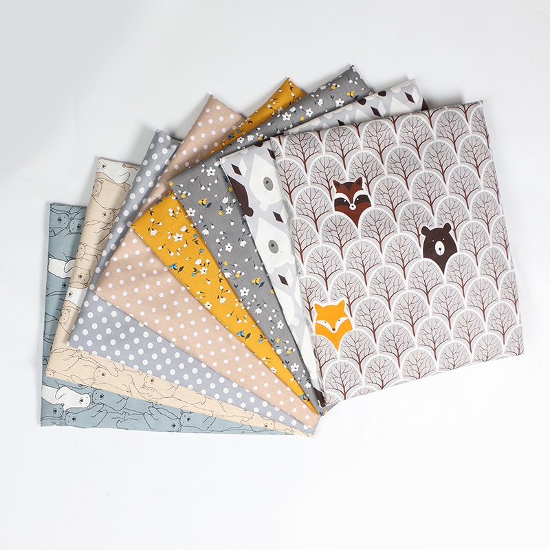 8 pcs/set 25*26/25*25 CM Sewing Supplies Mix Color DIY Handmade Patchwork Cloth Cotton Fabric for Household Nice