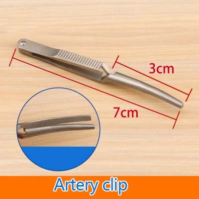 Arterial venous clamping stainless steel micro-device clip-down device temporary blocking clip hemostasis artery hemostat: 7