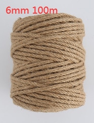 1 rollo de cuerda de cáñamo yute Natural de 25/50/100/200m, decoración del hogar, estilo Retro, cuerda decorativa para manualidades DIY, cuerda decorativa de 1-14mm de diámetro hecha a mano