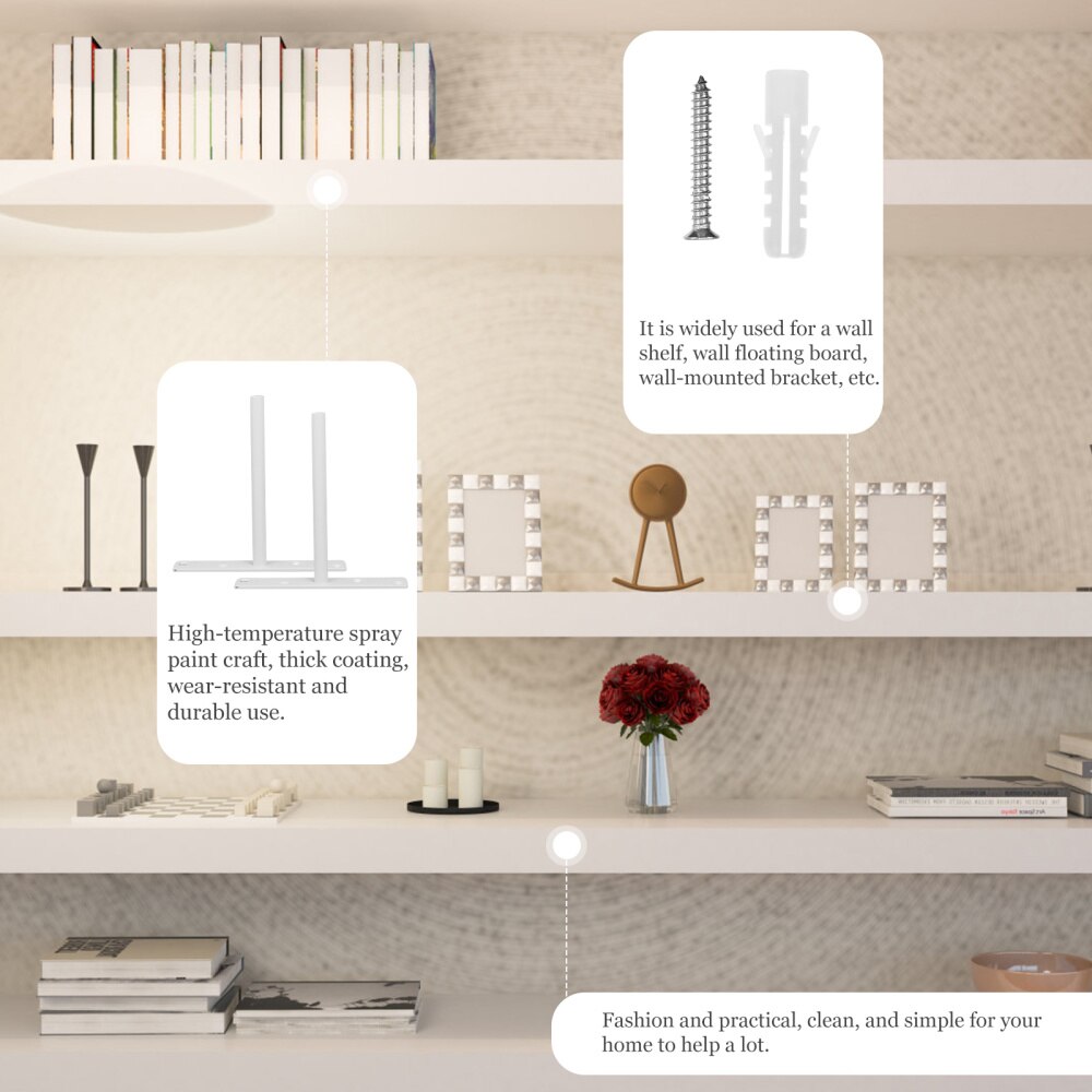 2 Sets T-Vormige Drijvende Plank Beugel Verborgen Fastener Bracket Brace