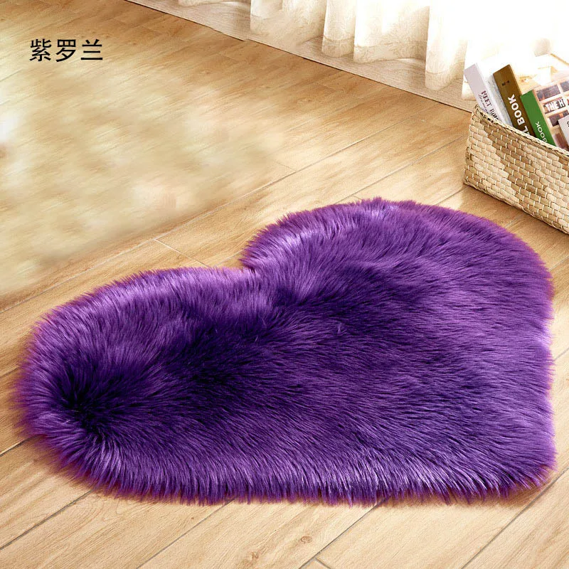 Alfombra peluda larga, alfombra peluda azul, blanca y rosa, alfombras de piel con forma de corazón, lana suave Artificial, piel de oveja, alfombra para puerta de dormitorio y habitación de bebé: Gris oscuro