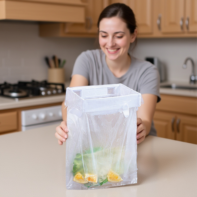 Saco de lixo dobrável pendurado rack pendurado saco de lixo titular casa cozinha banheiro rack de armazenamento portátil