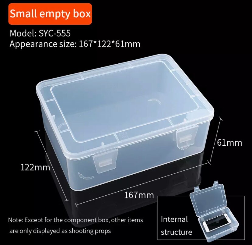 Plastic Tool Storage Box With Locking Handle Removable Compartment Repair Hardware Tools Portable Case Shockproof: 555