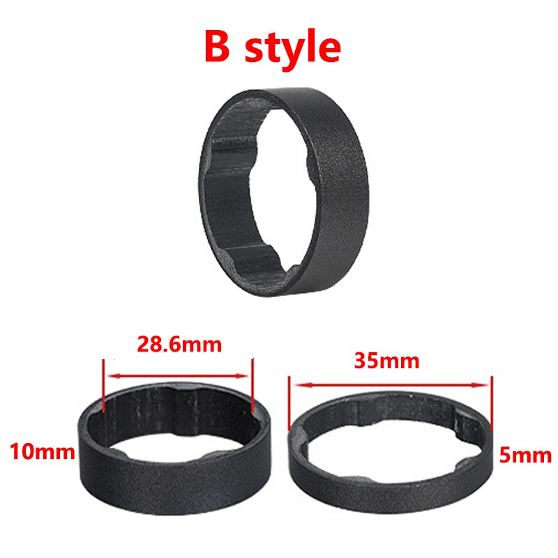 TOSEEK MTB Road Bicycle Full Carbon Fiber Washer 1-1/8" 28.6mm Bike Headset Stem Front Fork Adjustment Spacer 5mm 10mm