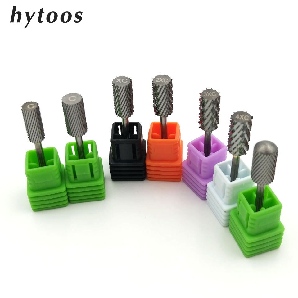 Hytoos 7 Size Vat Tungsten Carbide Nail Drill Bit 3/32 &quot;Rotary Frees Manicure Bits Boor Accessoires Nail Gereedschap