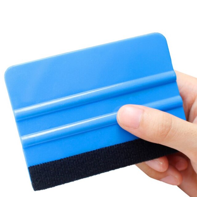 Espátula de fieltro para bordes de coche, espátula de envoltura de vinilo, herramientas de instalación de vinilo, 10x7,3 CM, 1 pieza: Azul
