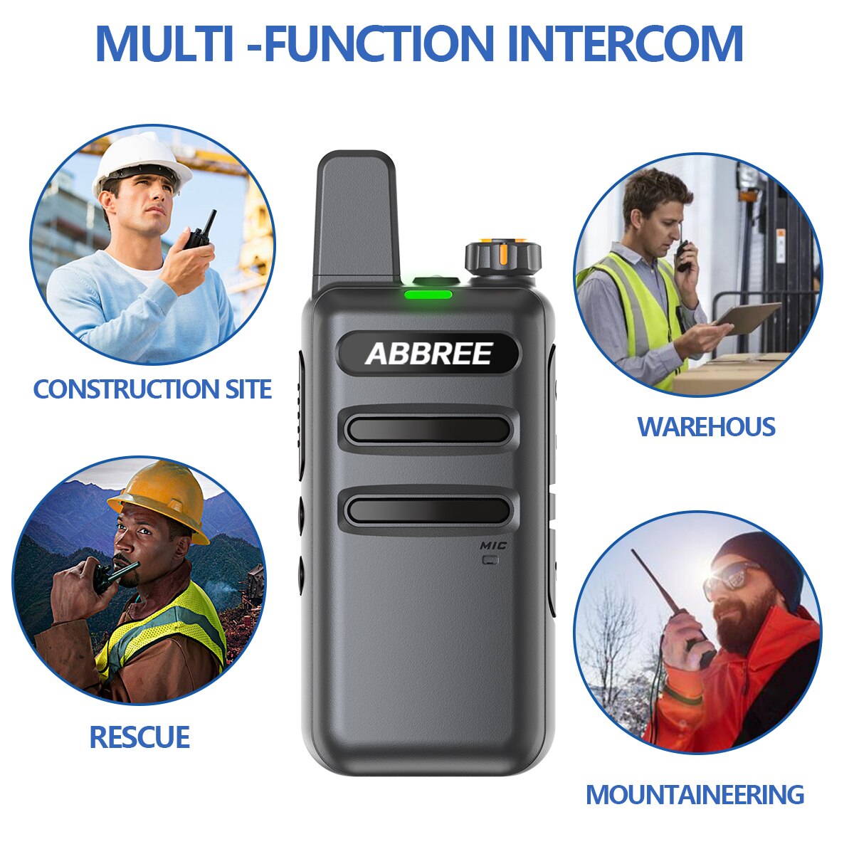 ABBREE AR-F19 Scanner Frequency Walkie-talkie Automatic Wireless Copy Frequency Powerful support USB Charging Radio for BF-888S