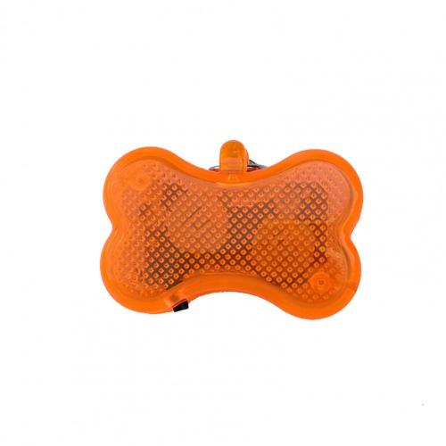 Collier pendentif en plastique avec lumière LED, Flash lumineux, bijoux pour animaux de compagnie, nuit en plein air, accessoires Anti-perte: Orange