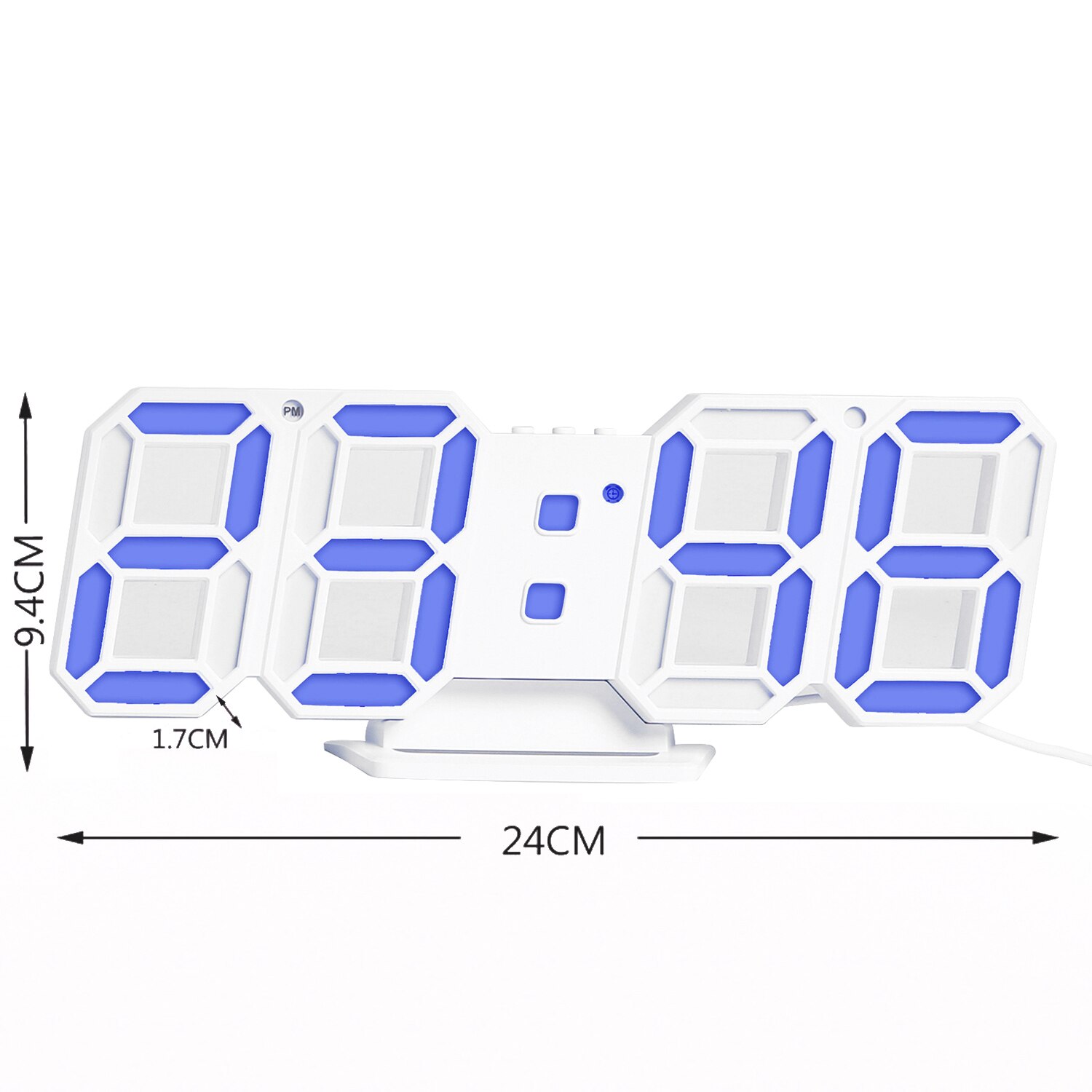 3D LED Digital Clock Bedroom Desk Alarm Clock Electronic Hanging Wall Clock Desktop Watch 12/24 Hour Calendar Home Decor