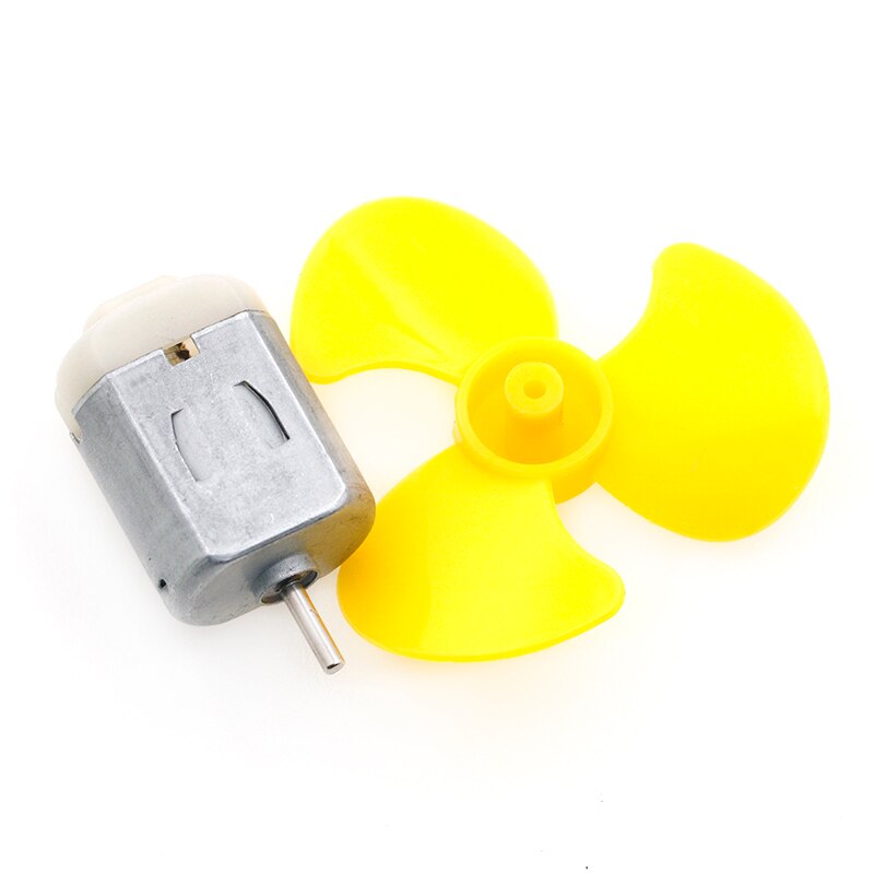 1 conjunto dc micro 130 motor de engrenagem com lâmina de ventilador pequena hélice 3-6v para arduino experiência diy: 1Set yellow