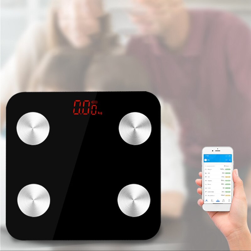 Bodyfat Schaal Digitale Weegschaal Wifi En Bluetooth Smart Schaal Gewicht Schaal Bmi 17: Black