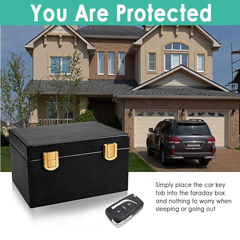 Faraday Box Signal Blocker Box for Car Keys Fob Phones Cards Call & RFID Signal Blocking Case Car Key Anti theft Security Boxes