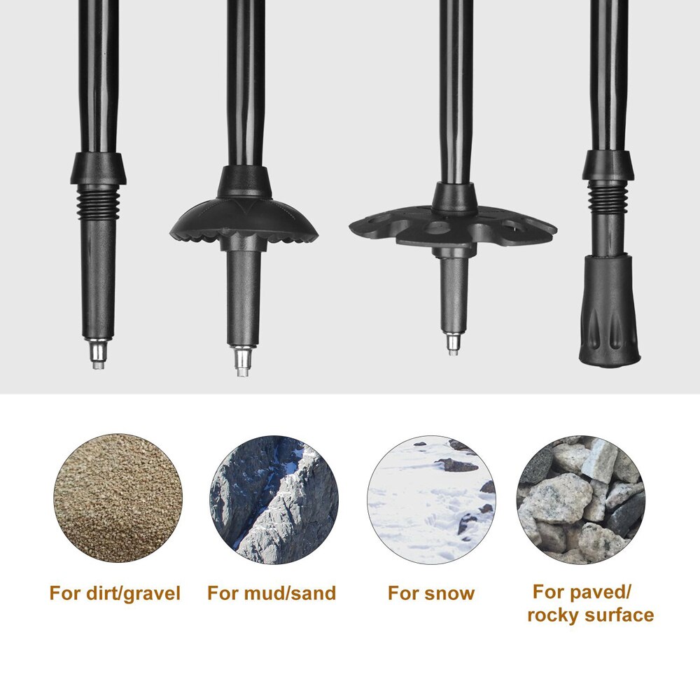 Bastones de Trekking, bastón nórdico para caminar, bastón telescópico de aluminio para campo de esquí y senderismo al aire libre, muletas, 2 unids/lote